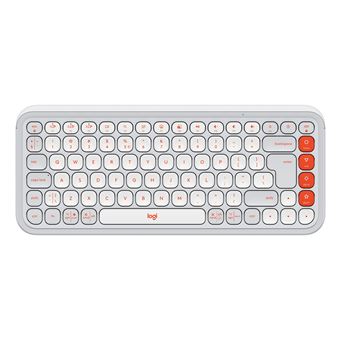 Teclado Wireless Logitech 920-013072 | Idioma: Inglês US | Laranja, Branco - 1