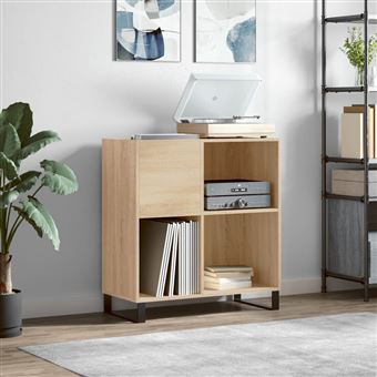 Armário para Discos vidaXL | 84,5x38x89 cm | Derivados madeira carvalho sonoma - 1