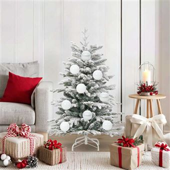 Conjunto de Bolas de Natal vidaXL | 15 Peças | Branco Plástico - 1