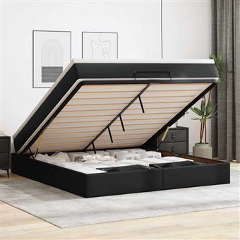 Estrutura de cama otomana com colchão vidaXL | 160x200 cm | preta - 1