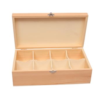 Caixa de Chá de Madeira com 8 Divisões LG 87059 | 30x6,5x9,5 cm - 1