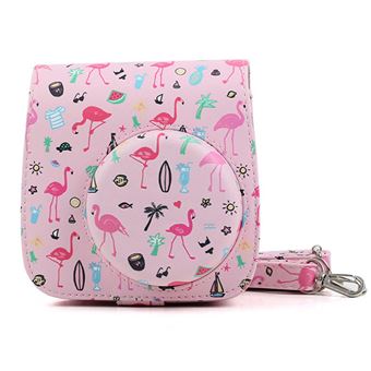 Capa protetora de Couro WISETONY para Fujifilm Instax Mini 8/8 + / 9 Flamingo