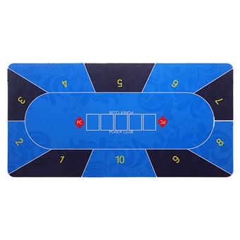 Toalha de Mesa de Borracha Texas Hold'em Royal Bailey 07 | 10 Pessoas | Jogo de Tabuleiro de Casino | 1800x900x2mm | Azul/Preto - 1