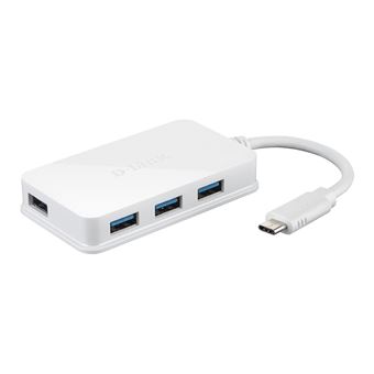 hub de interface D-Link DUB-H410 USB 3.0 (3.1 Gen 1) Type-C 5000 Mbit/s Branco