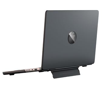 Capa Luckybutterfly para Macbook Air15.3 A2941 | Textura fosca com suporte | Preto - 1