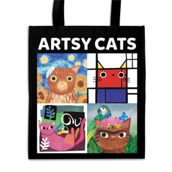 Tote Bag - Reusable Shopping Bag: Artsy Cats - 1