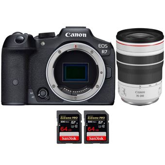 Canon EOS R7 + RF 70-200mm F4 L IS USM + 2 SanDisk 64GB Extreme PRO UHS-II SDXC 300 MB/s + PDF 15 Técnicas para Melhorar as suas Fotografias - 1