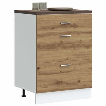 Armário base cozinha vidaXL | derivados madeira carvalho artisiano - 1