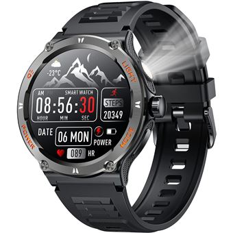 Smartwatch Chronus KT76 Robust | 1.53'' Display | LED Flashlight | 3 Modes | 500mAh | Preto - 1