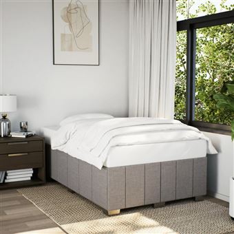 Estrutura de cama vidaXL | 120x190 cm | tecido cinzento-acastanhado - 1