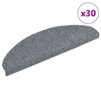 Tapetes de escada autoadesivos vidaXL | 30 Peças | 65x21x4cm | cinzento-claro - 1