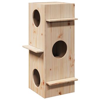 Casa do Gato vidaXL | 43x43x90 cm | madeira de pinho maciça - 1