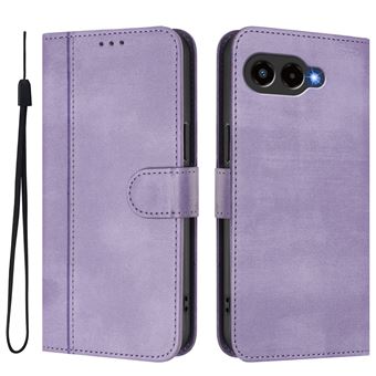 Capa FOXDOCK para T-Mobile Revvl 8/T Phone 3 | Estilo Vintage | TPU com Textura de Pele Antiderrapante | Compartimentos para Cartões e Suporte | Roxo - 1