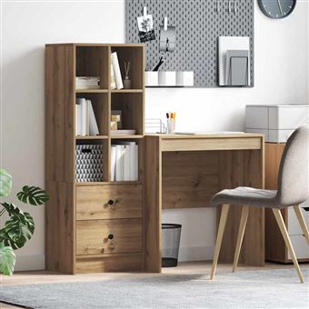 Mesa com Armazenamento vidaXL | 2 Peças | carvalho artisiano 70 x 50 x 76 cm - 1