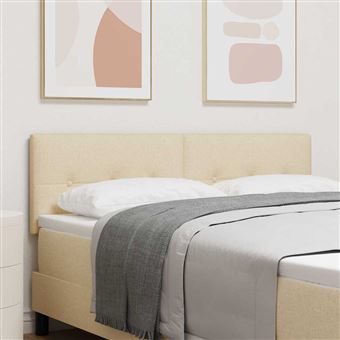 Cabeceira LED com luzes de tira LED vidaXL | Manual | Creme | 144 cm | Tecido - 1