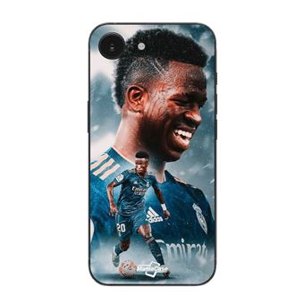 Capa Maniacase para Iphone 16E | Vinicius Jr Real Madrid Azul Papel de Parede - 1