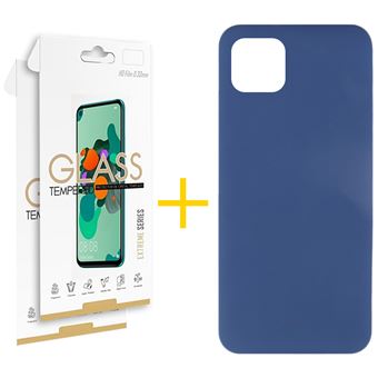 Conjunto skyhe 2 X Película de Vidro + Capa para iPhone 13 Mini Silicone Líquido - Azul - 1