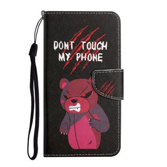 Capa Pu magunivers Textura Cruzada Urso Vermelho para Samsung Galaxy S22 Ultra - 1