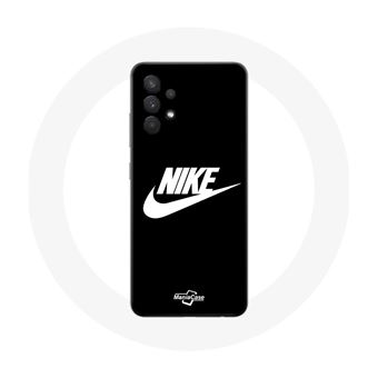 Capa Maniacase para Samsung Galaxy A13 5G Nike Logotipo Branco Fundo Preto - 1