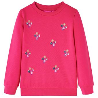 Sweatshirt para criança | vidaXL | rosa-brilhante 116 | 5 a 6 anos - 1