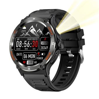 Smartwatch Chronus masculino KT76 | 1,53" | Luz LED brilhante | 3 Modos de Lanterna | Bateria de 500 mAh | Preto - 1