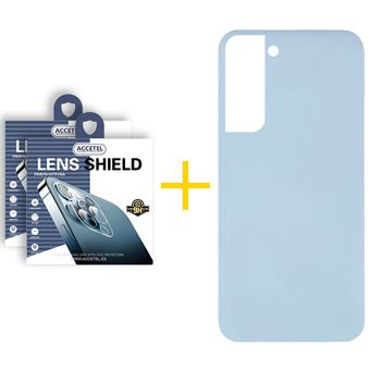 Pack 2 x Película de Cãmara + Capa Accetel para Samsung Galaxy S22 Plus 5G Silicone Líquido Azul Claro - 1