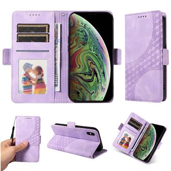 Capa FLOODKING para iPhone Xs Max | Design Acolchoado | Couro PU Premium | Roxo - 1