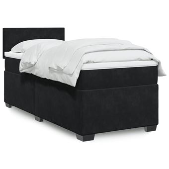 Cama com molas/colchão vidaXL | 90x190 cm | veludo preto - 1