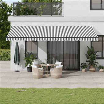 Toldo retrátil automático vidaXL | com LEDs 600x300 cm | antracite/branco - 1