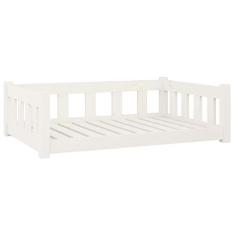 Cama para Cães vidaXL | 95,5x65,5x28 cm | Madeira de Pinho Maciça branco - 1