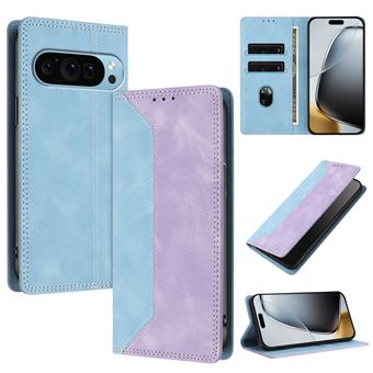 Capa FLOODKING para Google Pixel 9/9 Pro | Couro Premium Bicolor | Porta-Cartões | RFID | Suporte | Roxo - 1
