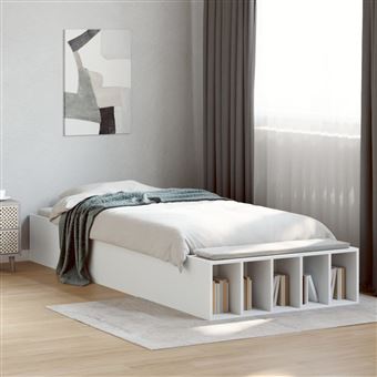 Estrutura de cama vidaXL | 100x200 cm | derivados de madeira branco - 1