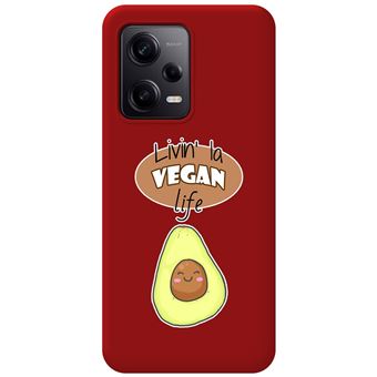 Capa Tumundosmartphone de silicone líquido vermelho para Xiaomi Redmi Note 12 Pro 5G desenhos de design  Vegan Life - 1