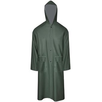 Capa de chuva comprida resistente e impermeável + capuz vidaXL | verde M - 1