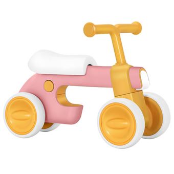 Bicicleta de Equilíbrio Infantil de 4 Rodas BEUNIK - Rosa e Amarelo - 1