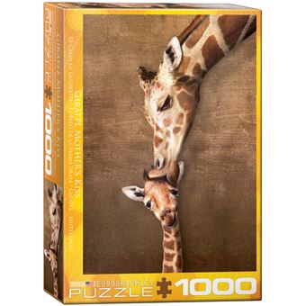 Puzzle Eurographics Girafa Giraffe Mother's Kiss 1000 Peças - 1