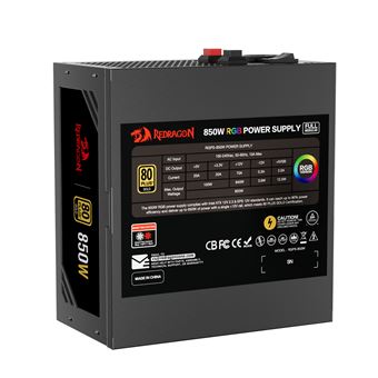 Fonte de Alimentação REDRAGON GC-PS007-1-V2 850W 80 Plus Gold LED | Preto - 1