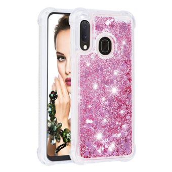 Capa Protetora GANGXUN para Samsung Galaxy A10E | TPU Transparente | Brilhante com Glitter e Areia Movediça | Ouro rosa - 1