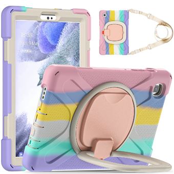 Capa Magunivers e TPU híbrido (estilo B) com suporte giratório de 360 ??° e alça de ombro Rosa colorido para Samsung Galaxy Tab A7 Lite 8.7 inch - 1