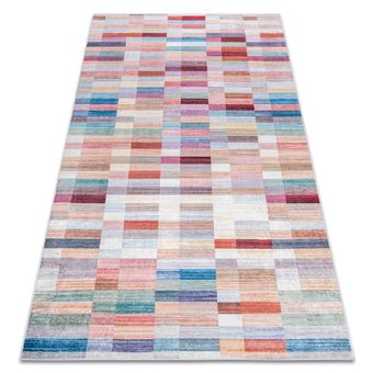 Tapete RugsX Andre 2295 | Listras | Antiderrapante | Rosa / Azul 80X150 cm - 1