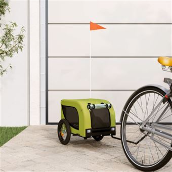Reboque de bicicleta para Cães vidaXL | tecido oxford/ferro verde/preto - 1