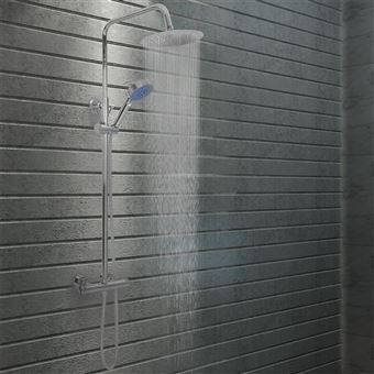 Conjunto Duche com Dois Chuveiros e Termostato Aço Inoxidável - 1