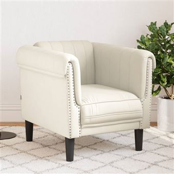 Poltrona vidaXL | veludo cor creme - 1