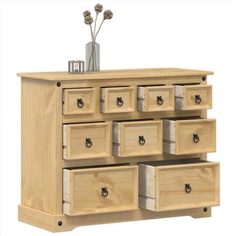 Armário com gavetas vidaXL Corona | 103x46x83 cm | madeira de pinho maciça - 1