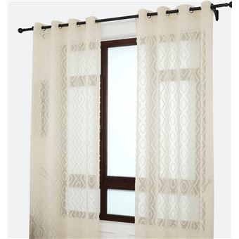 Cortina Bordada Losango em Relevo BOD HOME | 140x260cm | Bege - 1