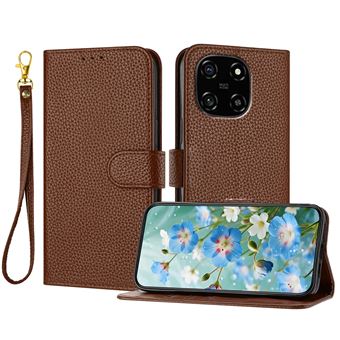 Capa Flip FOXDOCK para Blackview Color 6 | Absorção Magnética de Impacto | Pele PU | Compartimentos para Cartões e Alça de Pulso Removível | Castanho - 1