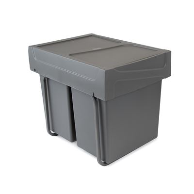 Caixote do Lixo para Armário Hailo Multi-Box Duo tam L 2x14L creme