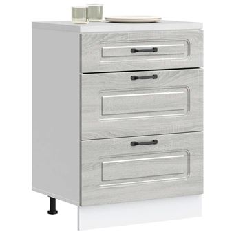 Armário baixo cozinha vidaXL Kalmar | madeira engenharia sonoma cinzento - 1