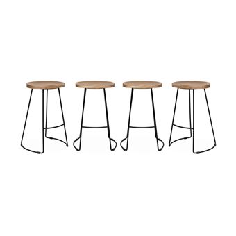 Banqueta de bar em madeira sweeek | 65cm | set de 4 | natural - 1