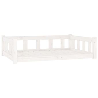 Cama para Cães vidaXL | 105,5x75,5x28 cm | Madeira de Pinho Maciça branco - 1